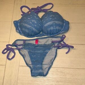 NWOT Victoria Secret Bathing Suit push up Top 34B and XS bottoms